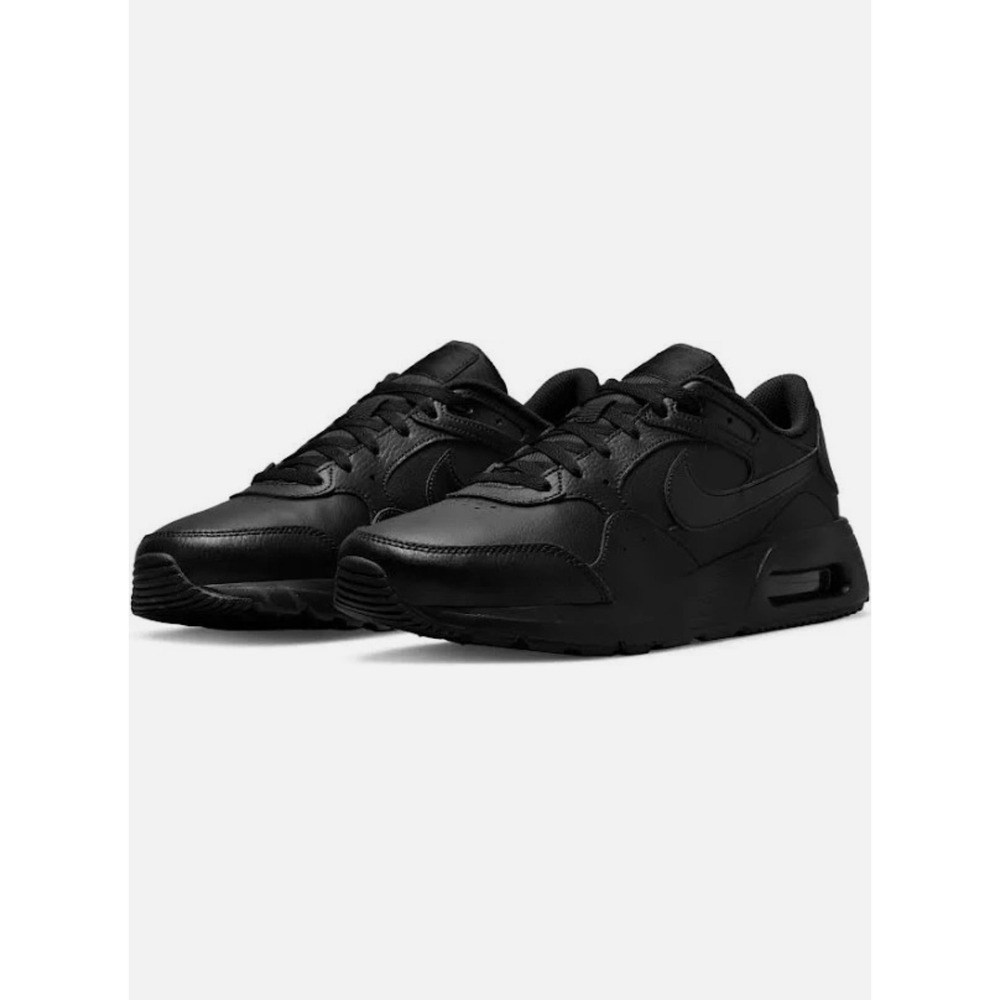Nike Air Max SC Leather Triple Black Shoes DH9636-001 Mens Low Top Sneakers